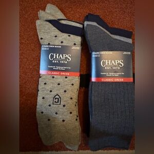 Chaps Classic Dress Dot Crew Socks & Chaps Classic Dress Ribbed Crew Socks 3pk